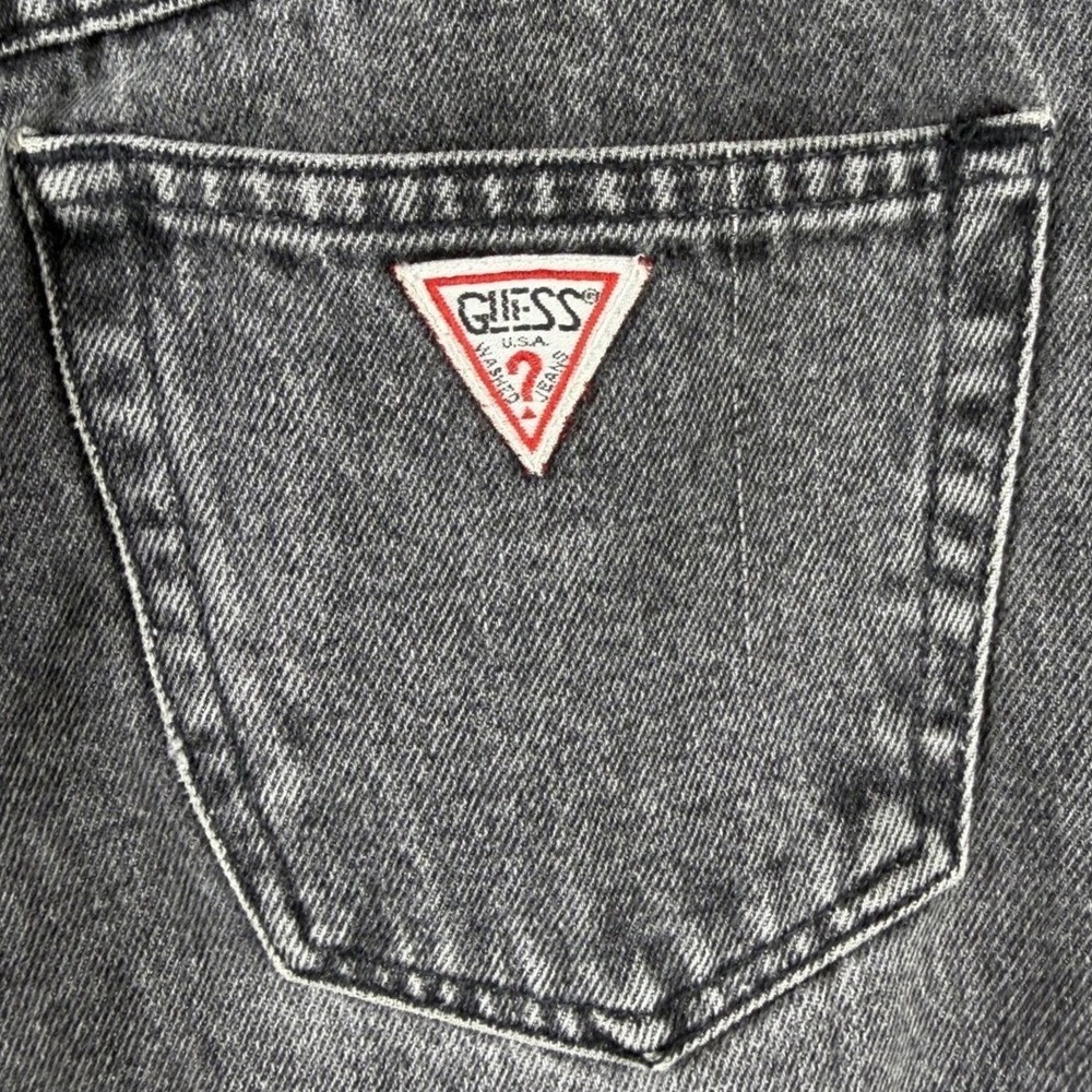 Vintage Guess High Waisted Tapered Leg Jeans Grey Acid Wash Denim 27